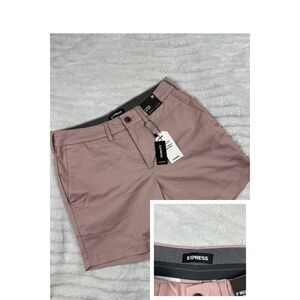 Express Pink Chino Shorts Mens 28 6” Inseam Stretch NWT